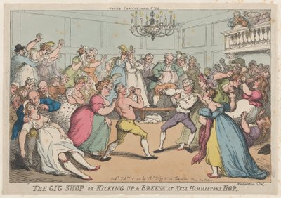 The Gig Shop aneb Kicking Up a Breeze at Nell Hammiltons Hop, 16. února 1811, 16. února 1811. od Thomas Rowlandson