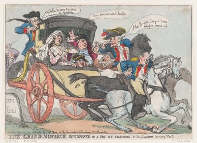 The Grand Monarch Discovered in a Pot de Chambre aneb The Fugitives Turning Tale, ..., 28. června 1791. od Thomas Rowlandson