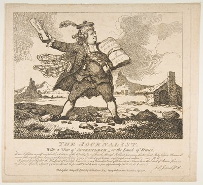 The Journalist, With View of Auchinleck-or the Land of Stones Malebná krása..., 15. května 1786. od Thomas Rowlandson