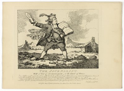 Novinář, z Boswellovy cesty po Hebridách od Thomas Rowlandson