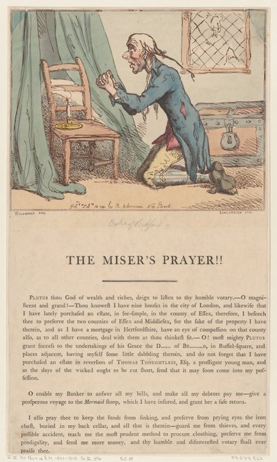 Lakomá modlitba, 10. února 1801, 10. února 1801. od Thomas Rowlandson