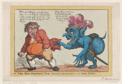 The New Property Tax Paying His Respects To John Bull, 16. dubna 1806, 16. dubna 1806. od Thomas Rowlandson