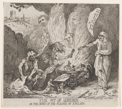 The Pit of Acheron nebo The Birth of the Mors of England, 28. ledna 1784., 28. ledna 1784. od Thomas Rowlandson