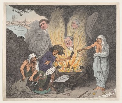 The Pit of Acheron nebo The Birth of the Mors of England, 28. ledna 1784., 28. ledna 1784. od Thomas Rowlandson