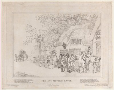 Poštovní kůň ze života dostihového koně aneb The High-Mettled Racer, 20. července..., 20. července 1789 od Thomas Rowlandson