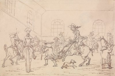 Jezdecká škola od Thomas Rowlandson