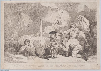 Smutný objev nemilostného učně od Thomas Rowlandson