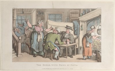 The Scold, with News of Olivia, from The Vicar of Wakefield, 1. května 1817., 1. května 1817. od Thomas Rowlandson