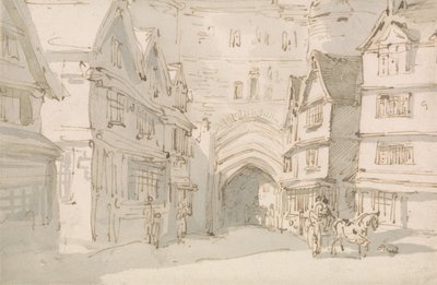 Jižní brána, Exeter od Thomas Rowlandson