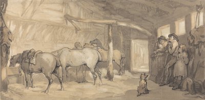 The Stable of an Inn, c.1790 (grafit & pero & inkoust & akvarel na papíře) od Thomas Rowlandson
