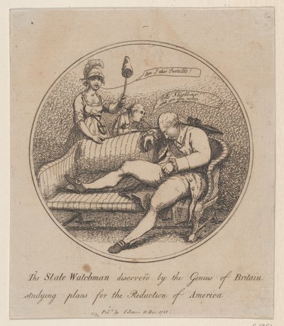 The State Watchman Discovered Genius of Britain Study Plans for the..., 10. prosince 1781. od Thomas Rowlandson