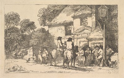 „The Three Horseshoes“, hostinec u silnice od Thomas Rowlandson