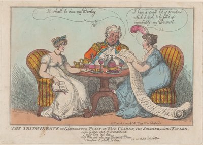 Triumvirát z Gloucester Place aneb The Clarke, The Soldier a The Taylor, 1809., 1809. od Thomas Rowlandson