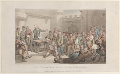 Vikář káže vězňům, od vikáře z Wakefieldu, 1. května 1817, 1. května 1817. od Thomas Rowlandson