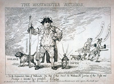 "Westminster Watchman", 1784 od Thomas Rowlandson