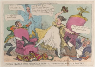 Tři týdny po svatbě aneb Velký malý císař hrající v Bo-Peep, 15. května..., 15. května 1810. od Thomas Rowlandson