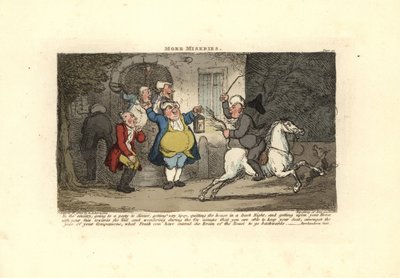 Opilý muž na koni čelem k ocasu. od Thomas Rowlandson