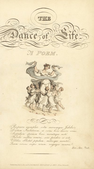 Titulní strana s kaligrafickým názvem a vinětou od Thomas Rowlandson