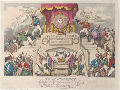 Transparency: Vystaveno u R. Ackermanna v Strand 27. listopadu ..., 27. listopadu 1815. od Thomas Rowlandson