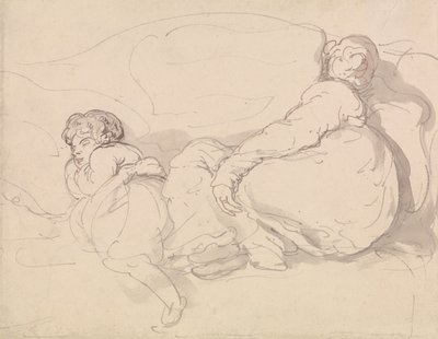 Dvě spící postavy od Thomas Rowlandson