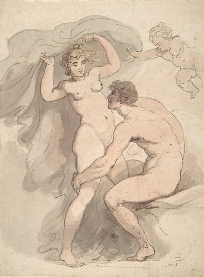 Venuše, Anchises a Cupid, 1780-1827. od Thomas Rowlandson