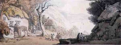 Pohled shora na Cliffs, the Mumbles, South Wales (pero, akvarel a tužka na papíře) od Thomas Rowlandson