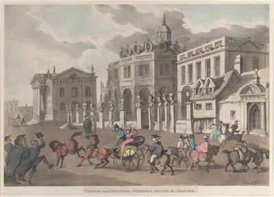 Pohled na divadlo, tiskárnu atd. Oxford, 1810, 1810. od Thomas Rowlandson