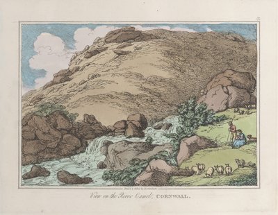 Pohled na řeku Camel v Cornwallu od Thomas Rowlandson