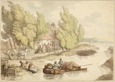 Vesnice na řece od Thomas Rowlandson