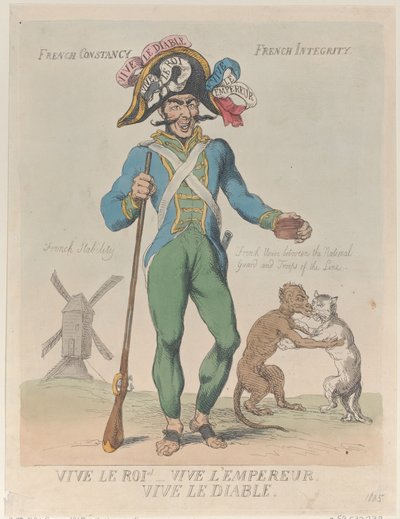 Ať žije král! Ať žije císař. Ať žije ďábel, 12. dubna 1815, 12. dubna 1815. od Thomas Rowlandson