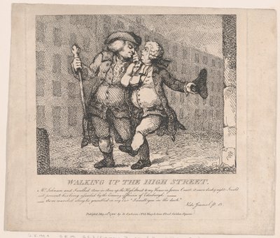 Walking Up the High Street, Edinburgh, malebné krásy Boswell, Part the F..., 15. května 1786. od Thomas Rowlandson