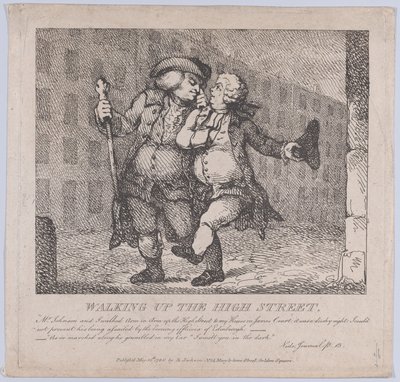 Walking Up the High Street, Edinburgh, malebné krásy Boswell, Part the F..., 15. května 1786. od Thomas Rowlandson