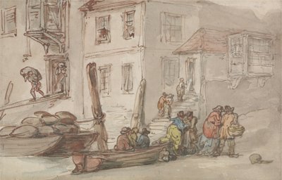 Staré schodiště ve Wappingu od Thomas Rowlandson