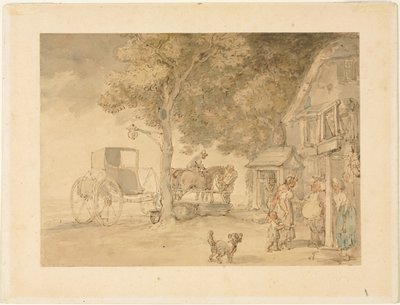 Napájení koní od Thomas Rowlandson