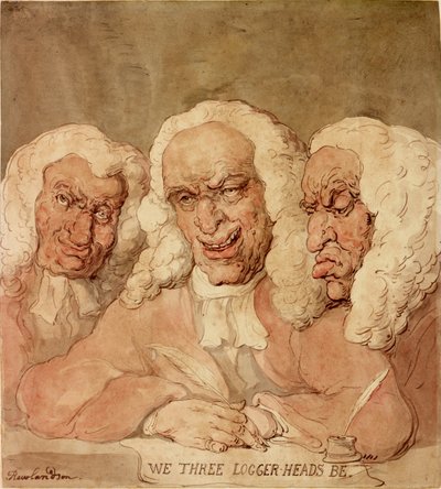 We Three Loggerheads Be, c.1805 (inkoust, tužka a akvarel na papíře) od Thomas Rowlandson