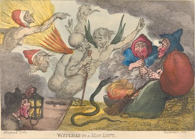 Čarodějnice v seníku od Thomas Rowlandson