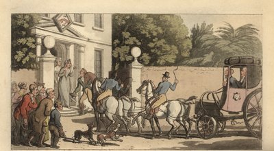 Mladý anglický gentleman přijíždějící zpět domů po Grand Tour od Thomas Rowlandson