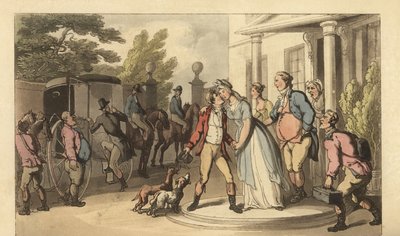 Mladý anglický gentleman opouští svou rodinu a jede na Grand Tour od Thomas Rowlandson