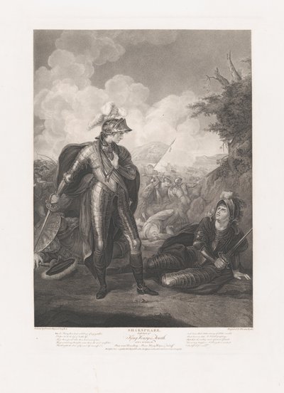 Prince Henry, Hotspur a Falstaff Shakespeare, King Henry..., poprvé publikováno 1796, znovu vydáno 1852. od Thomas Ryder