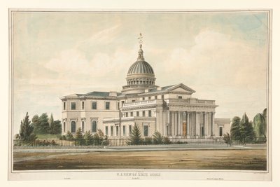 N.E. Pohled na State House postavený v roce 1794 - Trenton, N. J., pozměněno a zvětšeno 1845-6 od Thomas S. Sinclair
