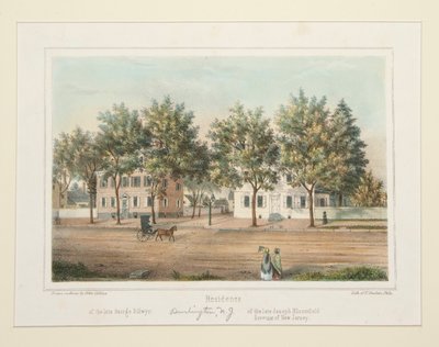 Rezidence / zesnulého George Dillwyna / zesnulého Josepha Bloomfielda (Burlington, NJ), ze 14 pohledů na Burlington od Thomas S. Sinclair