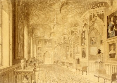 Long Gallery v Strawberry Hill, Twickenham (tisk) od Thomas Sandby