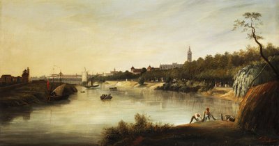 Pohled na anglické (?) město od Thomas Sewell Robins