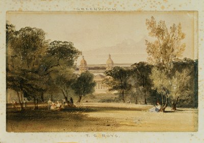 Greenwichská nemocnice z parku, 1830 od Thomas Shotter Boys