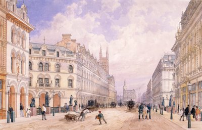 Holborn viadukt, Londýn, 1871 od Thomas Shotter Boys