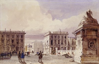 Hotel de Bellevue a Cafe d"Amitie Seen from the Park, Brusel, 1830 od Thomas Shotter Boys