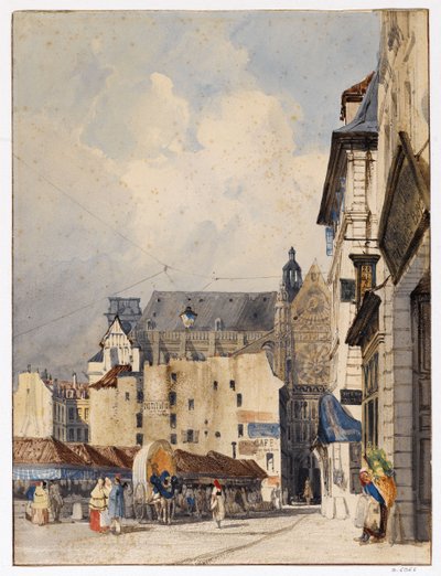 Rue des Prouvaires a kostel Saint-Eustache od Thomas Shotter Boys