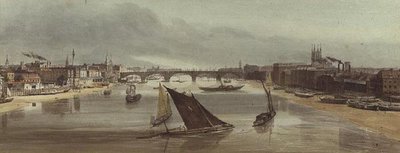 London Bridge od Southwark Bridge (památník vlevo) od Thomas Shotter Boys