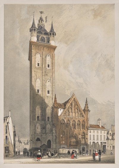 Malebná architektura v Paříži, Gent, Antverpy, Rouen: Belfrey, Gent, Belgie od Thomas Shotter Boys
