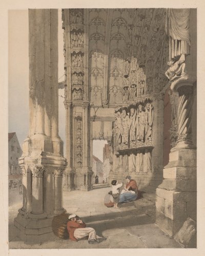 Malebná architektura v Paříži, Gentu, Antverpách, Rouenu atd.: Jižní veranda katedrály v Chartres, , od Thomas Shotter Boys